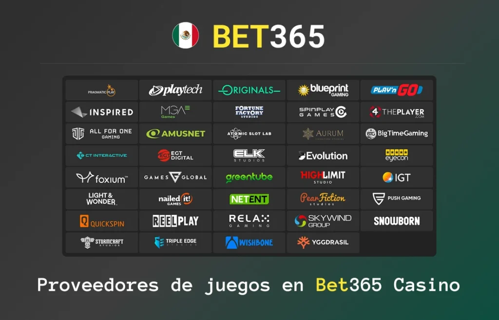 Proveedores de juegos en Bet365 Casino