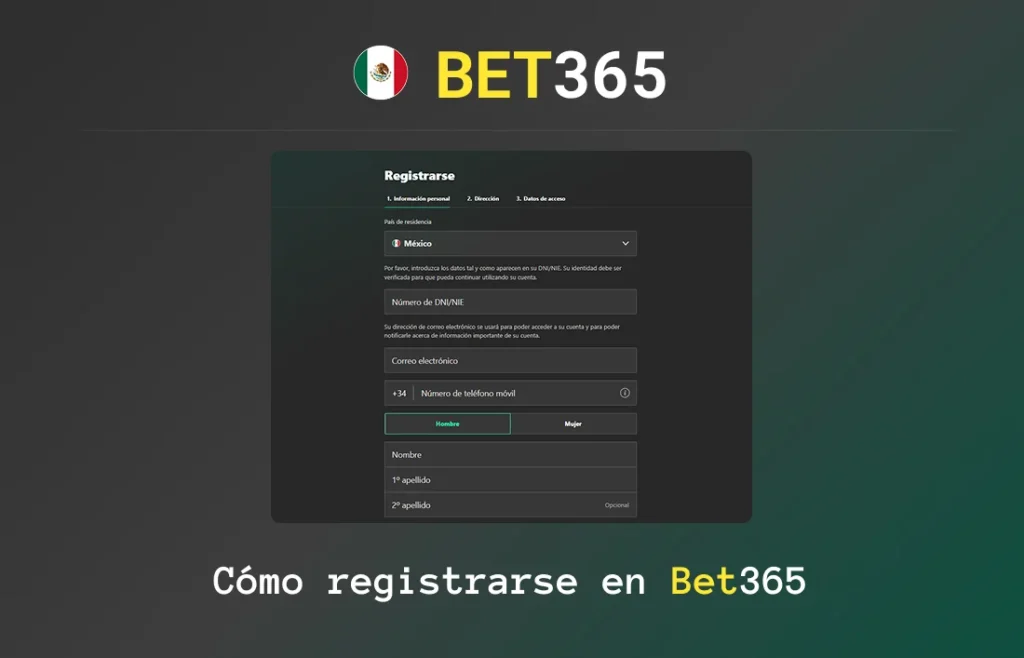 Registrarse en Bet365